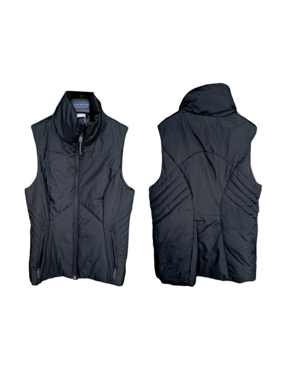 Sz S Women's Champion Cute Black Puffer Vest Full Zip two front zip pockets NEW